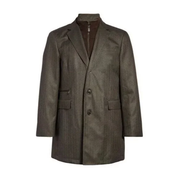 Hart Schaffner Marx Rodney Water Resistant Tech Flannel Raincoat Jacket Medium M - Picture 2 of 4